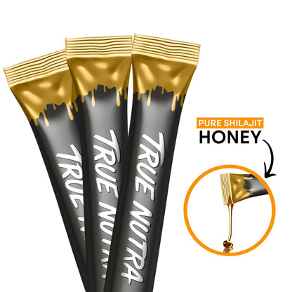 True Nutra Pure Himalayan Shilajit Honey Sticks with Raw Organic Honey Fulvic Acid 85+ Essential Minerals Fast Absorbing Long Lasting 10 Sticks (Copy)